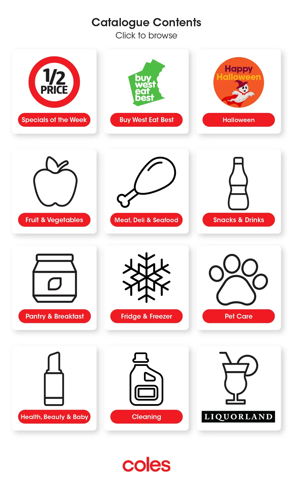 Coles catalogue cover